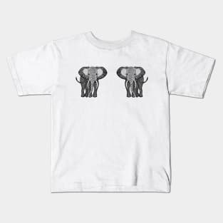 African Elephants in Love - cute and fun animal design on white Kids T-Shirt